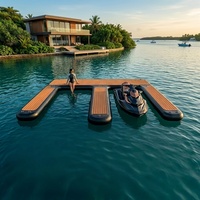 Plateforme flottante gonflable antidérapante 4x3m pour jet ski double E, fabrication chinoise