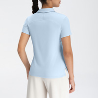 Kaos Polo Wanita Pelindung Sinar Matahari UPF 50+ dengan Kain Jacquard Berlian dan Teknologi Pendingin Cepat Kering untuk Kebugaran Yoga