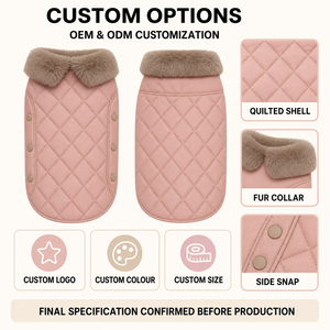 Combinaison matelassée pour chien, col en polaire, sans manches, fermeture à boutons pression, pour chiens de petite et moyenne taille - Product Image 2