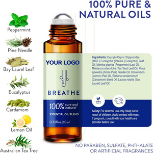 Aceite Esencial en Roll-on de 10 ml para Respirar - Mezcla 100% Pura de Eucalipto, Menta y Árbol de Té <span class=keywords><strong>Australiano</strong></span> para Aromaterapia - Product Image 3