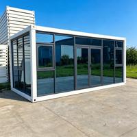 Maison conteneur mobile extensible certifiée CE pour usage commercial (centre commercial, restaurant) - Structure respirante en panneaux sandwich