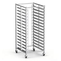 Chariot de présentation mobile en acier inoxydable à 15 niveaux pour boulangerie, pâtisserie, café et desserts (vente en gros)