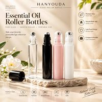 Flacon roll-on vide en verre transparent pour huiles essentielles et parfums, 1ml, 2ml, 3ml, 5ml, 10ml, emballage cosmétique en verre