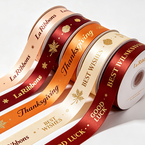Custom Brand Name Logo Printed Gift <b>Box</b> Wrapping Luxury Gold Foil Shiny Gift Satin Ribbon for Packing - Product Image 1