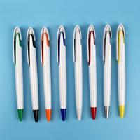 Stylo bille promotionnel en plastique bleu 1.0 avec logo personnalisé, corps long, encre indélébile, couleurs personnalisables