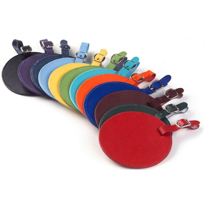 Хит продаж: Водонепроницаемая круглая багажная бирка из искусственной кожи с индивидуальным логотипом и функцией защиты от потери, для чемоданов, трансграничная поставка - Product Image 3