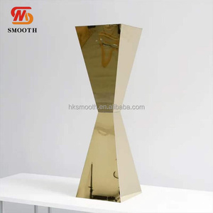Support de fleurs en métal doré brillant pour centre de table, décoration de mariage de luxe SMOOTH - Product Image 2