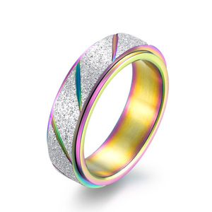 Unisex Titanium Steel Geometric <b>Ring</b> Rose Gold Color Rotating Design For Men And Women Fashion Jewelry Gift - Product Image 3