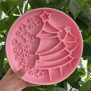 高品質カスタムロゴ犬フィーダーボウルゆっくり食べるクリスマスツリーシリコーン吸引舐めマット耐久性と折りたたみ可能 - Product Image 2