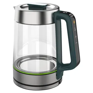 Çay demlik ile yüksek kalite 1.7L yeni tasarım şeffaf elektrikli cam su ısıtıcısı