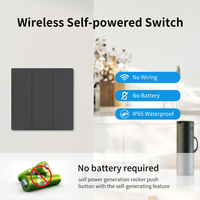 Interruptor de Luz Inalámbrico Inteligente RF433 para el Hogar, Resistente al Agua IP65, Interruptor de Pared Cinético, 240V Máx. Compatible con Smart Life