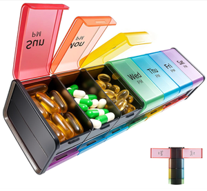Organizador de Pastillas Semanal Extra Grande, 2 Veces al Día, Pastillero XXL de 7 Días con Compartimentos Grandes AM PM, Estuche para Medicamentos Diario Libre de BPA - Product Image 1