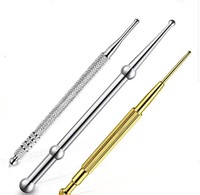 Sonde de réflexologie faciale à double tête en acier inoxydable pour thérapie d'acupuncture des tissus profonds et masseur facial