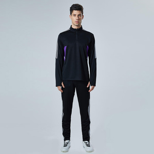 Tuta da Uomo 100% Poliestere Slim Fit con Zip 1/4, <span class=keywords><strong>Maglia</strong></span> a Maniche Lunghe e Pantaloni Sportivi, Completo Fitness Due Pezzi - Product Image 5