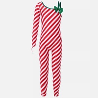 Costume de Noël Candy Echo pour femme, combinaison moulante, tenue rayée pour enfants, ensemble deux pièces