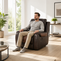 Fauteuil inclinable manuel en cuir respirant facile à nettoyer, nouvelle arrivée Frank, pour la salle familiale