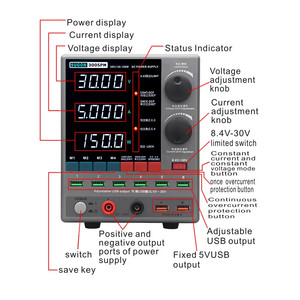 Alimentation électrique CC réglable SUGON 3005PM 30V 5A 4 chiffres numérique de laboratoire, régulateur de tension stabilisé, outils de réparation de commutateur - Product Image 6