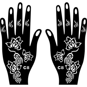 12 <strong>Styles</strong> Dark Hand <strong>Henna</strong> Tattoo Stickers Paper Temporary - Product Image 1