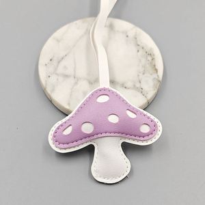 Wholesale Fashion Mushroom <b>Keychain</b> Cute <b>Leather</b> Bag Pendant Car Accessory Customizable Charm Hot Selling - Product Image 1