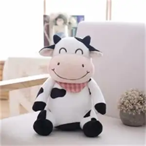 新款设计可爱毛绒奶牛娃娃环保毛绒动物玩具可爱奶牛抱枕儿童礼物