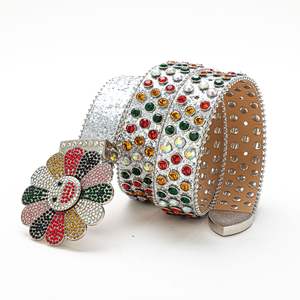 Ceinture en cuir de crocodile avec boucle couronne personnalisée de luxe Fanbin Factory pour femmes et hommes avec strass en cristal diamant - Product Image 4