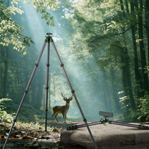 Trépied de tir en fibre de carbone pour la chasse, trépied de terrain robuste avec rotation à <span class=keywords><strong>360</strong></span>° °   Tête sphérique à dégagement rapide pour lunette d'observation - Product Image 5