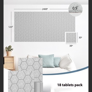 Hexagon Acoustic <strong>Wall</strong> Panels Modern Self-Adhesive Eco-friendly 29dB Noise Reduction <strong>Honeycomb</strong> Design for Outdoor Bedroom Hotel - Product Image 4