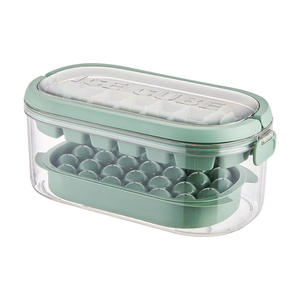 <b>Ice</b> <b>Cube</b> <b>Tray</b> <b>Silicone</b> Mold Large Capacity Freezer <b>Ice</b> Maker For Family Use With Plastic Handle - Product Image 1