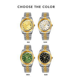 Reloj Clásico de Moda con Correa de Acero Inoxidable Sólido, Esfera Grabada con Láser y Marcadores de Diamantes, Elegancia Atemporal, Nuevo, Personalizable - Product Image 6