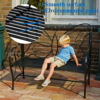 Chaise de jardin à succès, décoration de terrasse de jardin, banc de jardin public en métal en forme de papillon fixe