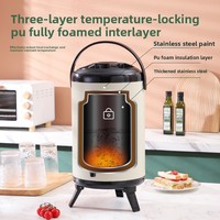 Baril à thé au lait en acier inoxydable 201, double paroi isolée, chaud/froid, grande capacité, conteneur commercial pour vente de thé au lait en ambulant