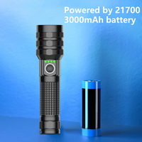 Lampe de poche/torche zoomable à LED haute puissance avec logo personnalisé en alliage d'aluminium Distance de faisceau de 500m Banque d'alimentation certifiée CE rechargeable par USB