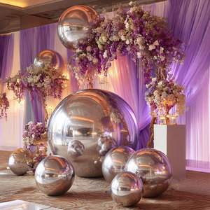 Bola de espejo inflable grande, globo de <span class=keywords><strong>discoteca</strong></span> brillante, <span class=keywords><strong>esfera</strong></span> flotante de PVC metálico <span class=keywords><strong>para</strong></span> decoración de escenario de fiesta de boda, accesorios <span class=keywords><strong>para</strong></span> eventos - Product Image 2