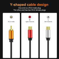 Câble Répartiteur RCA 1 Mâle 2 Femelles en Y, Adaptateur Audio Vidéo Stéréo, Rallonge pour Voiture, HDTV, Haut-parleur, Home Cinéma, PVC