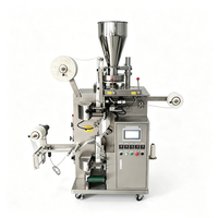 Machine d'emballage automatique de sachets de thé en papier filtre avec ficelle et étiquette, machine à fabriquer des sachets de thé carrés intérieurs et extérieurs