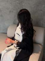 Abaya Hafizah noire à dentelle pour femme musulmane, cardigan à manches longues, vêtement d'extérieur modeste, robe de prière personnalisée