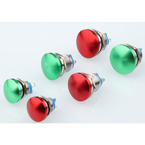 Bouton poussoir en métal à tête de champignon 16mm 19mm 22mm, étanche, à réinitialisation automatique, bouton de démarrage rouge/vert, bouton de commande au pied pour soudage - Product Image 5