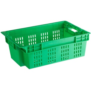Factory Heavy Duty Vented mesh nestable and stackable turnover plastic vegetable crate