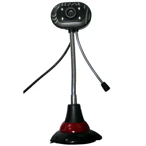 Alston 0003 — Webcam PC 5.0 mégapixels, caméra USB 2.0, avec micro et 4 lumières LED, longueur du câble 1.2m, Webcam