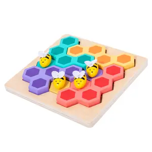 蜂3Dパズル論理的思考ゲーム木製ジグソーモンテッソーリ形子供のためのカラーマッチング早期学習教育玩具
