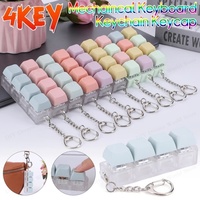 Pendentif de clavier 4 touches en plastique Macaron, couleurs assorties, pour décompression par pression des doigts, idéal pour la décoration de sacs à dos