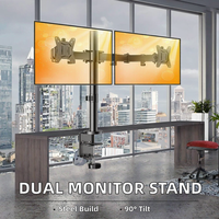 Support double moniteur 27 pouces à 2 bras pour bureau, rehausseurs d'écran PC compatibles VESA - Support double moniteur en stock