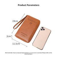 Porte-passeport personnalisé en PU, résistant à l'eau, durable, portable, avec blocage RFID, pour documents de voyage