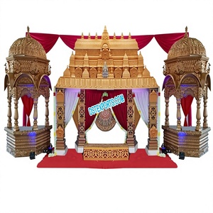 Mandap de Plumas de Pavo Real Manavarai para Bodas del Sur, Decoraciones Personalizadas para Bodas Indias, Mandapam de Pilar de Fibra, Eventos en Escenarios de Sri Lanka y EE. UU. - Product Image 6