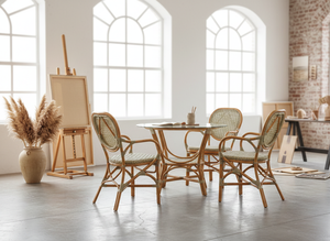 Elegante y Compacto Juego de Comedor de Mimbre de Ratán Estilo Asiático Jamaica, Muebles Cómodos para el Hogar, Apartamento, Hotel, Villa - Product Image 5