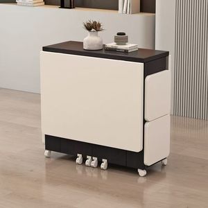 Foldable Extendable Dining <b>Table</b> with Storage Wheels Modern Space Saving Kitchen Apartment Furniture <b>Set</b> - Product Image 2