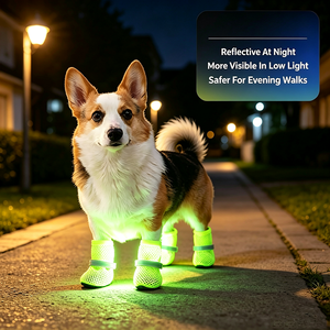Chaussures pour chiens, chaussures d'extérieur pour chiens, chaussures en maille respirante, chaussures souples, bottes pour chiens pour la marche quotidienne, fournitures pour animaux de compagnie - Product Image 3