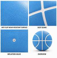 Ballon de basket AOYUN personnalisé avec logo, taille 7, en cuir PU, absorbant l'humidité, 8 panneaux, pour intérieur/extérieur, antidérapant, durable, pour matchs d'équipe