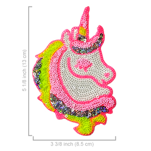 Kit de parches de ropa de Venta caliente parche de Pvc bordado de lentejuelas de unicornio fluorescente blanco - Product Image 2