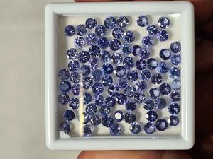 Piedra preciosa facetada redonda de 3 a 5 mm de tanzanita natural azul para anillo y colgante de joyería - Product Image 5